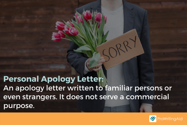 Image showing definition of a personal apology letter