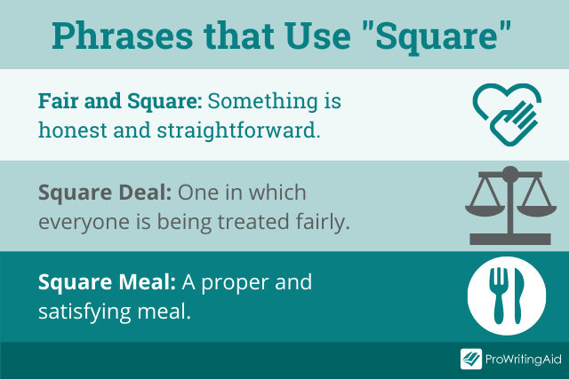 Phrases that use square