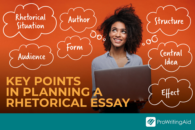 Image showing what to consider when planning a rhetorical essay