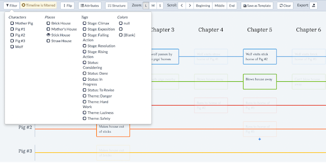 filter your timelines to focus on different areas