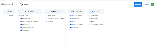 export your outline to Word and Scrivener