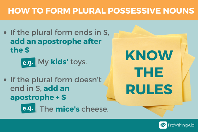 Image showing how to write a plural possessive noun