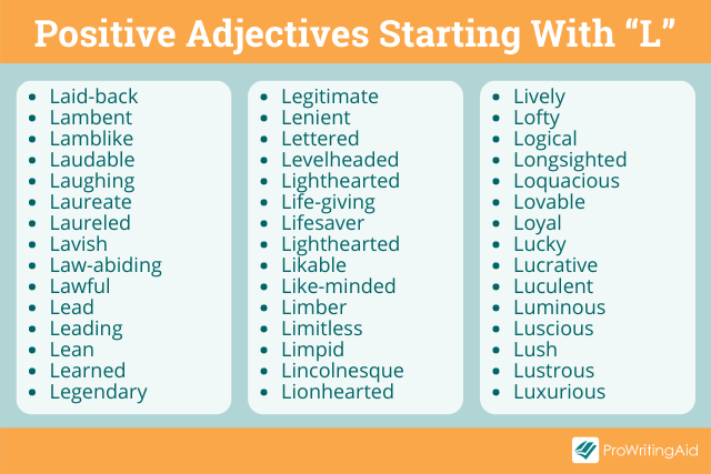 positive adjectives list