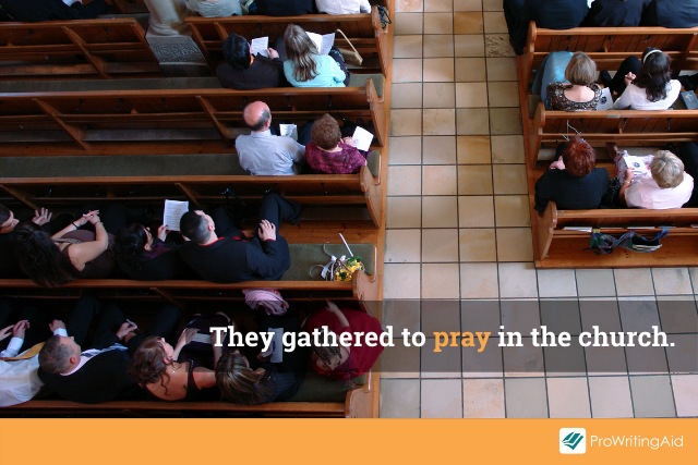 Imaging showing congregation praying