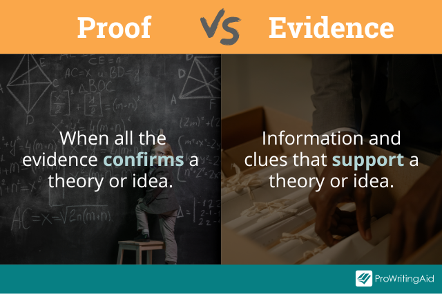 Proof vs evidence definitions