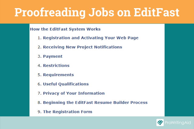 Proofreading jobs on editfast