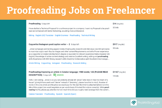 proofreading jobs in america