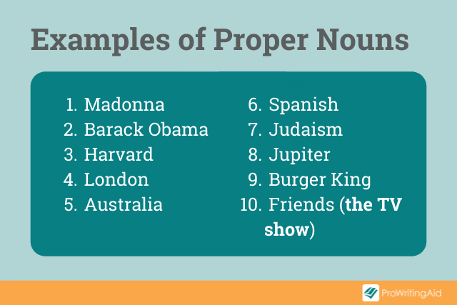 Image showing example of proper nouns
