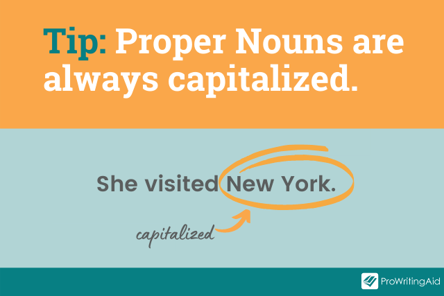 Image showing  that proper nouns are always capitalized