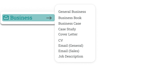 ProWritingAid Business Type Options