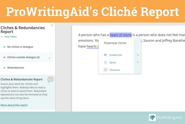 Image showing ProWritingAid's cliche report
