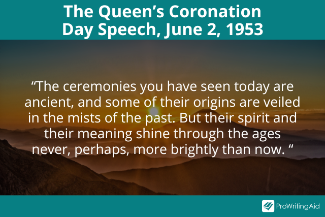 Queen Elizabeth's coronation speech