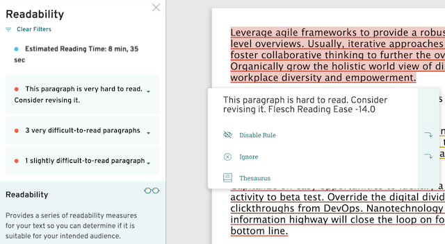 Readability Highlights