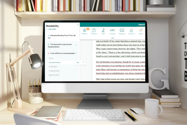 readability report on a desktop screen