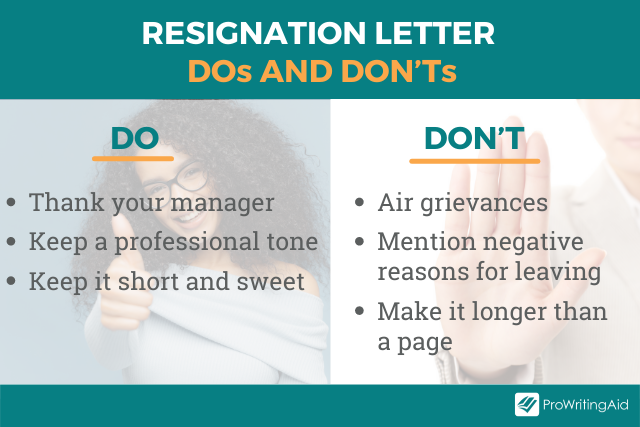 Image showing resignation letter dos and don'ts
