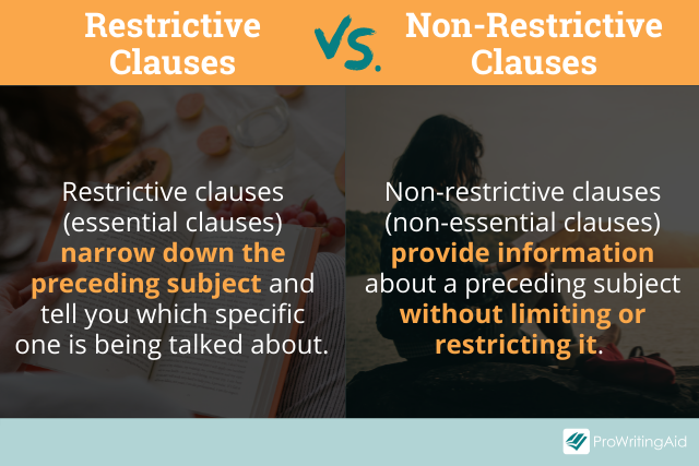 Restrictive vs non restrictive clauses