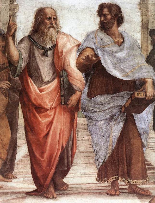 Plato and Aristotle discussing