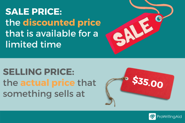 Image showing sale vs selling price