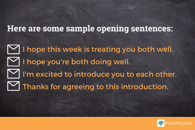 Sample opening sentences