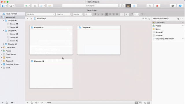 screenshot of outliner software