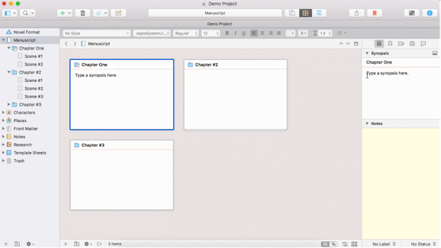 screenshot of outliner software