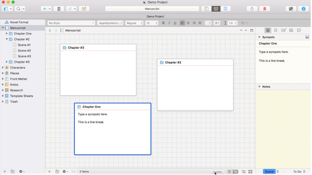 screenshot of outliner software