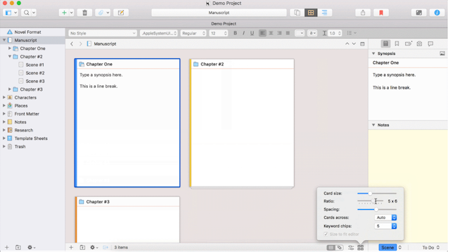 screenshot of outliner software