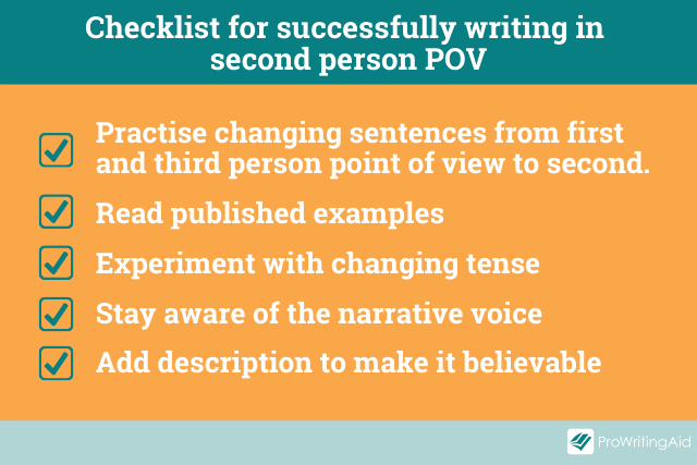 writing in second person checklist