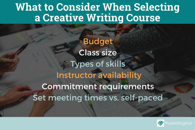Selecting a creative writing course
