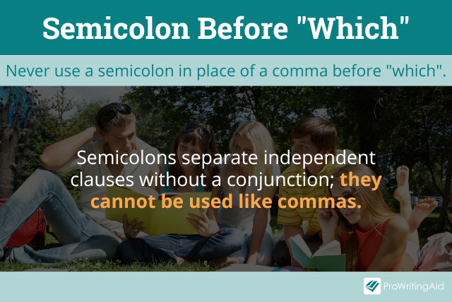 Semicolon before which