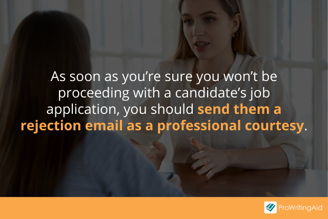 When to send a candidate rejection email