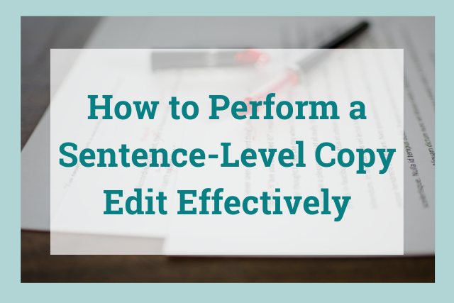 how to complete a sentence-level copyedit cover