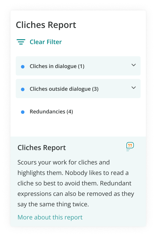 ProWritingAid's Cliche Report