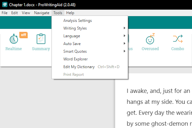 document settings menu in the windows desktop app