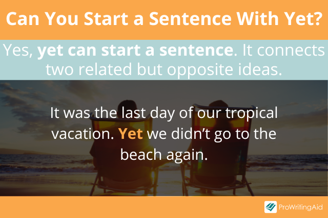 Starting a sentence with yet