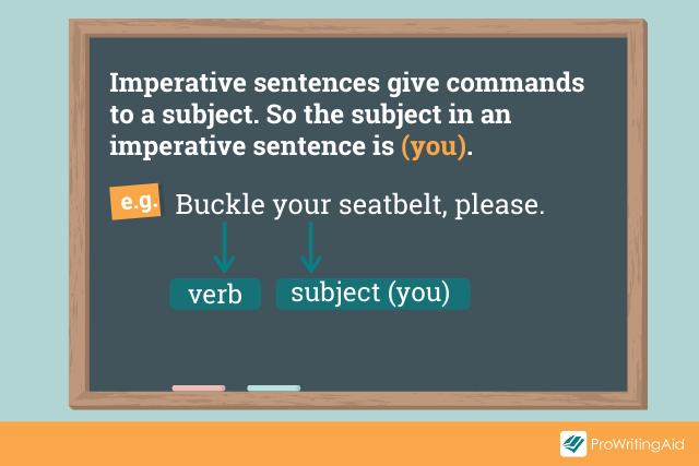 Image showing rule for subjects in a imperative sentence