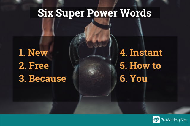 Image showing six super power words