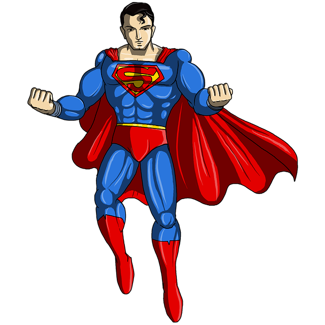 Superman, shown here posing, is a prime example of an omnipotent character.