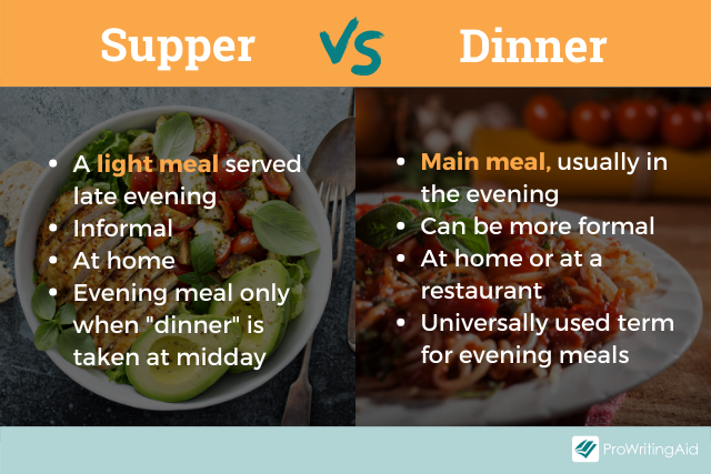 Supper vs dinner definititons