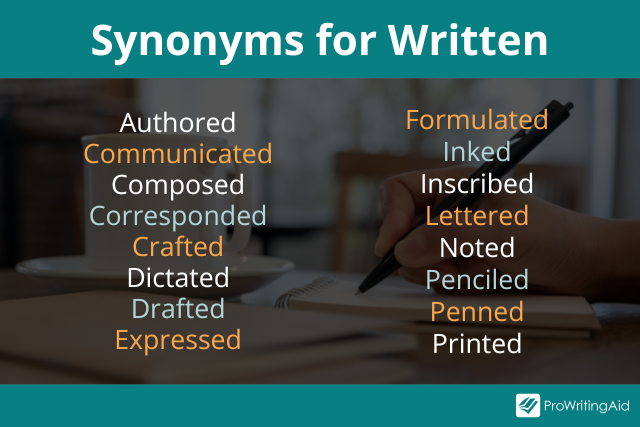 synonym for written list