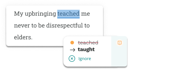 Teached corrected