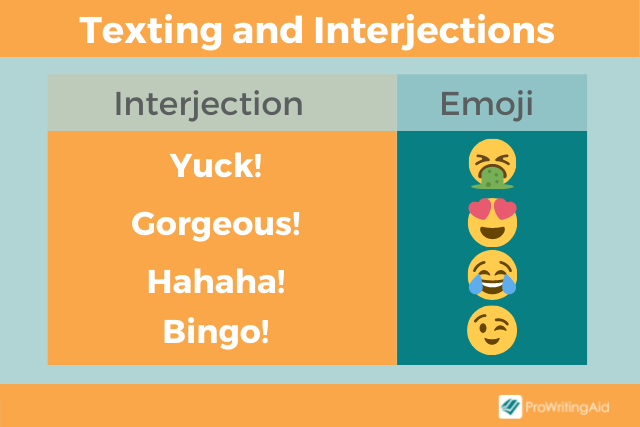 Image showing texting and interjections