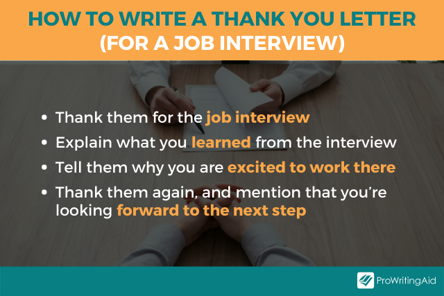 Image showing how to write a thank you letter for a job interview