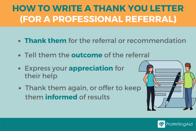 Image showing how to write a thank you letter for a professional referral