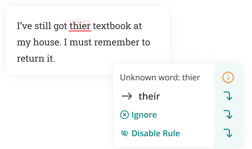 ProWritingAid tool corrects thier to their