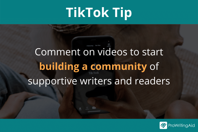 tiktok tip for networking with writers and readers