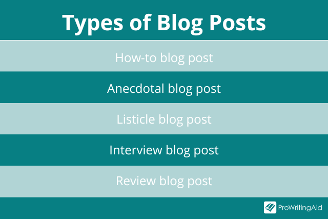 types of blog posts