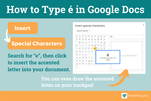 How to accented e in google docs