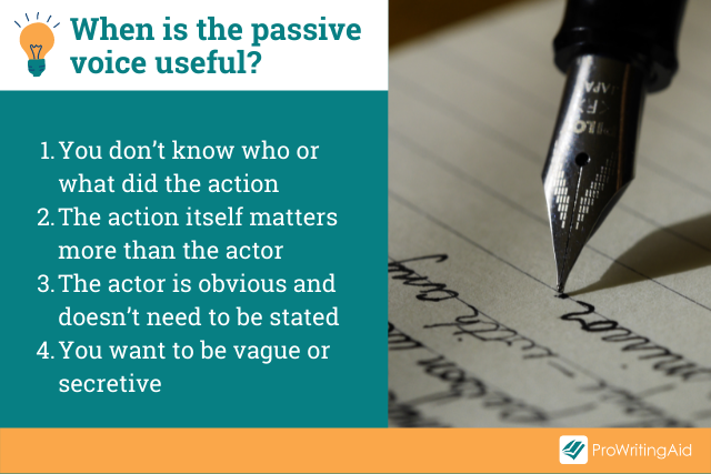 Image showing when the passive voice is useful