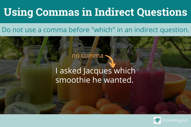 Using commas in indirect questions